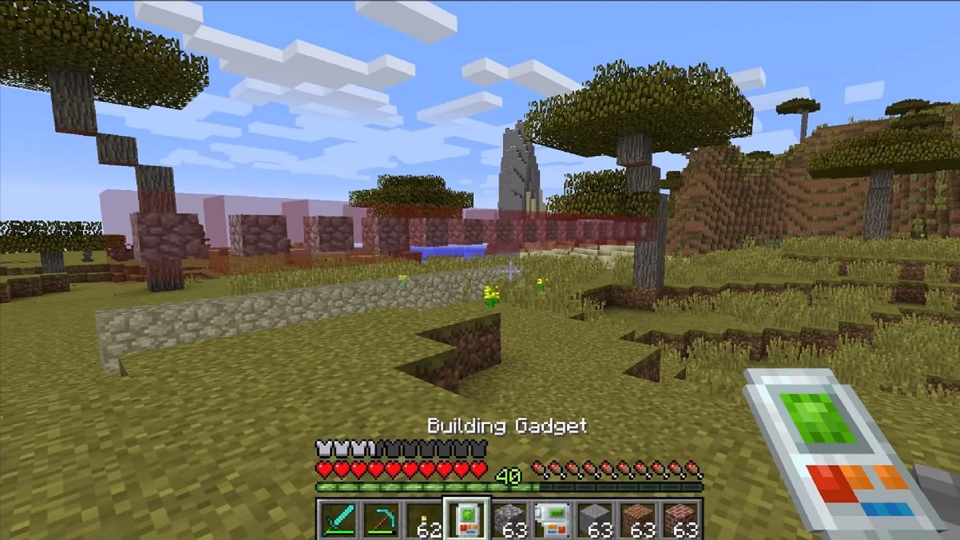 Building Gadgets makes creating Minecraft builds much easier (Image via Direwolf20/YouTube)