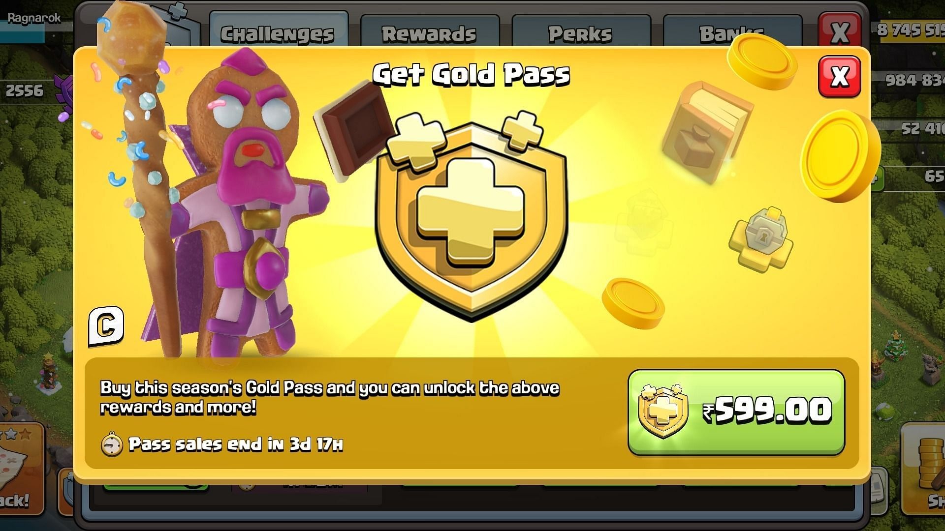 Get free Gold Pass in Clash of Clans (Image via Supercell)