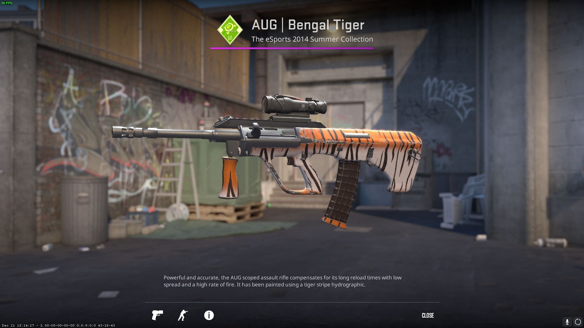 AUG | Bengal Tiger in CS2 (Image via Valve)