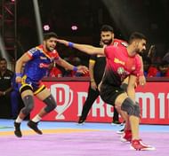 Bharat Hooda in action against U.P Yoddhas (credits: PKL)