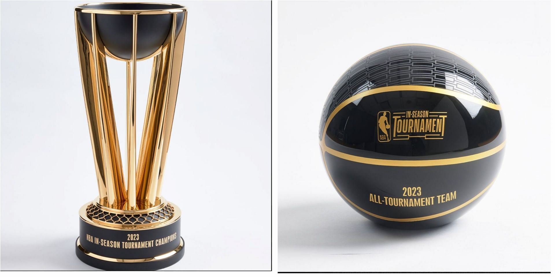 NBA shares black &amp; gold themed In Season Tournament hardware