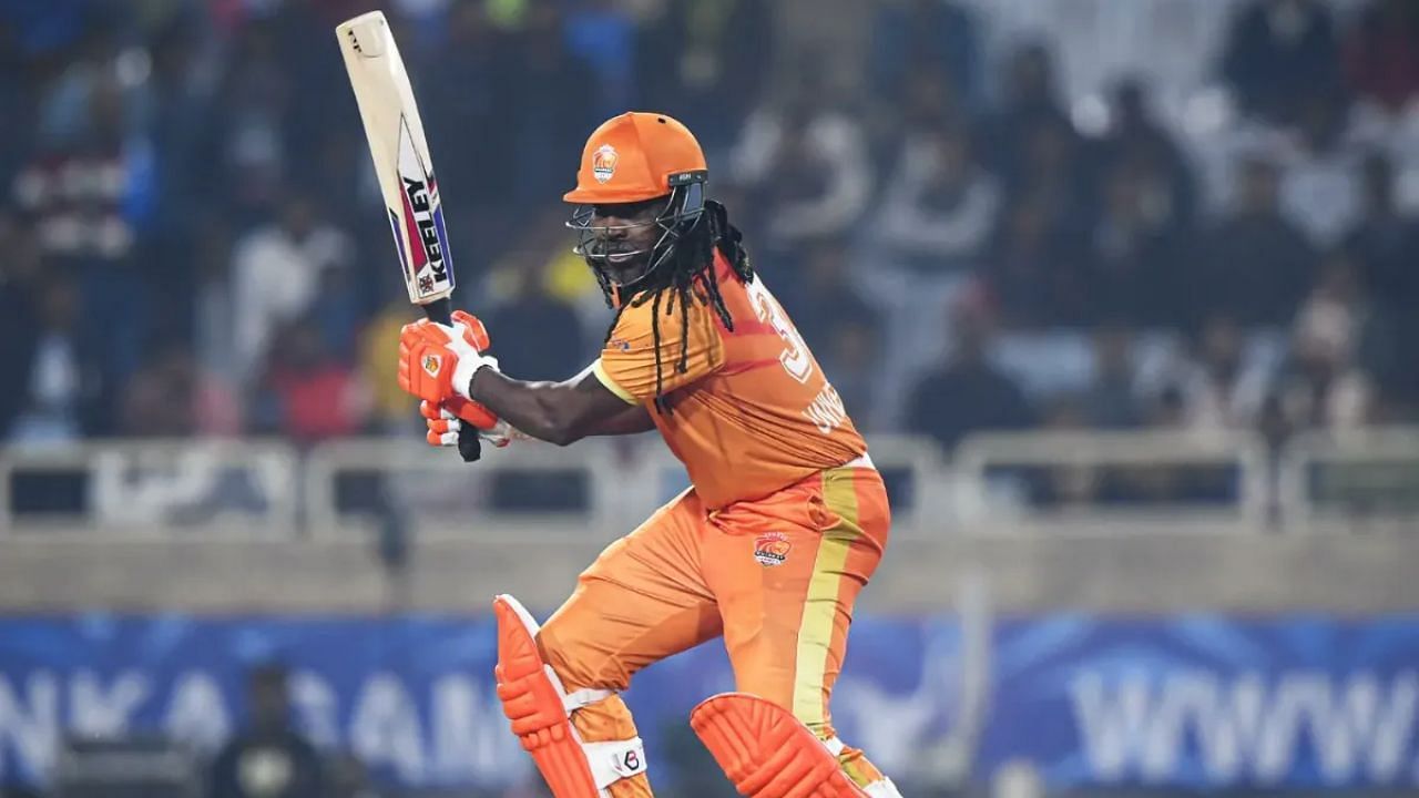 Chris Gayle was in sublime form in the Legends League Cricket 2023 (Image via Twitter)