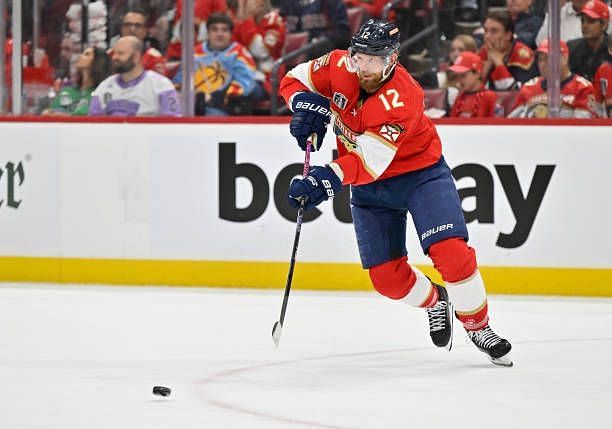 Eric Staal of the Florida Panthers skates during the third period against the Vegas Golden Knights in Game Four of the 2023 NHL Stanley Cup Final at...