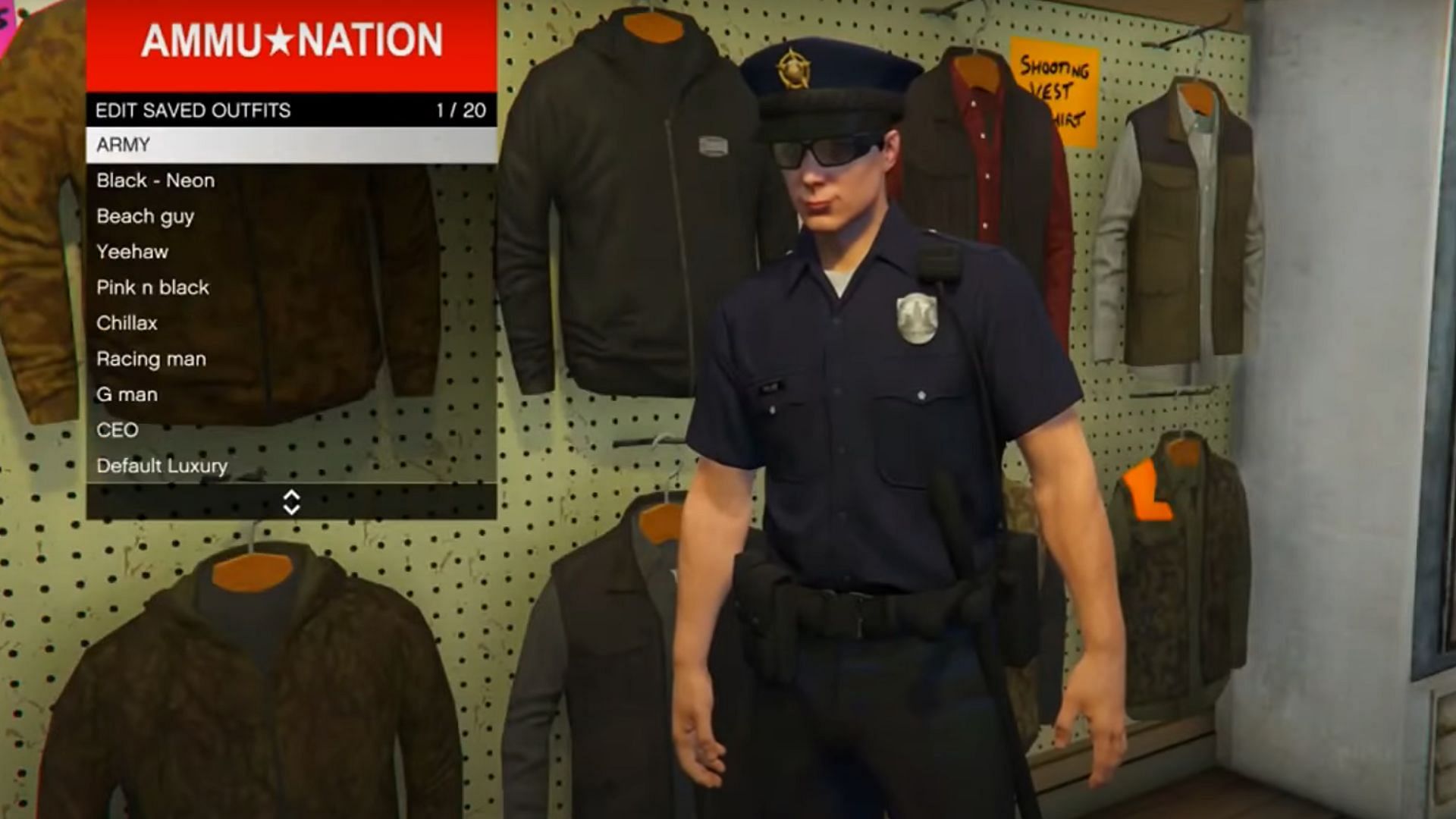 The Cop Outfit in Grand Theft Auto Online. (Image via YouTube/@Hakiii)