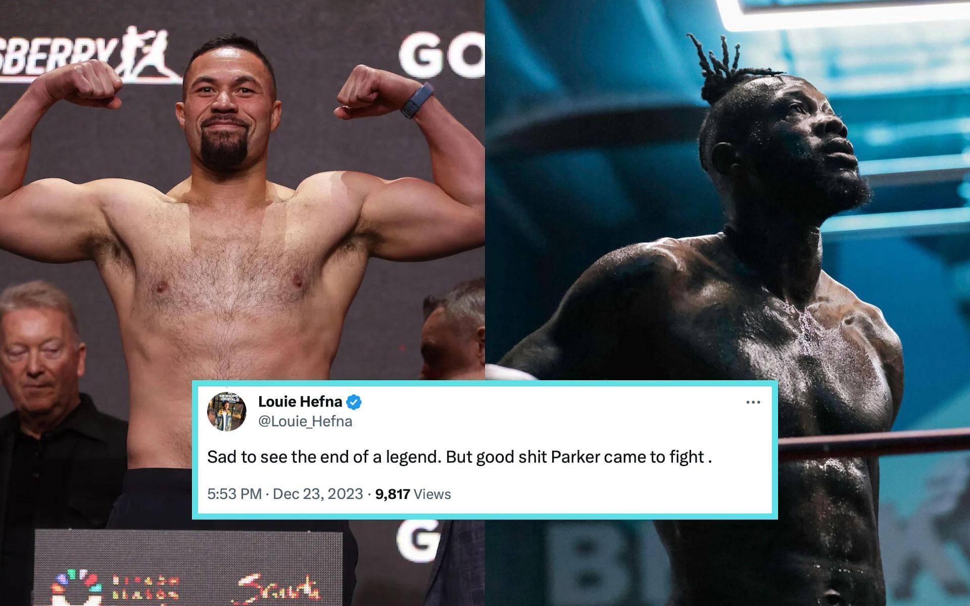 Joseph Parker (left) upsets Deontay Wilder (right) at the Day of Reckoning [Photo Courtesy of @joeboxerparker and @bronzebomber on Instagram]