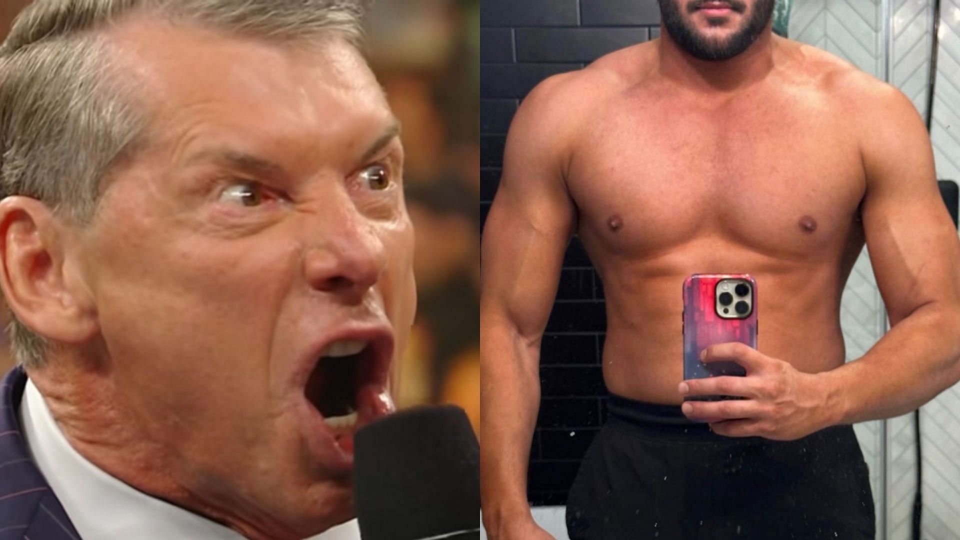 WWE Executive Chairman Vince McMahon (left) and Mansoor (right)