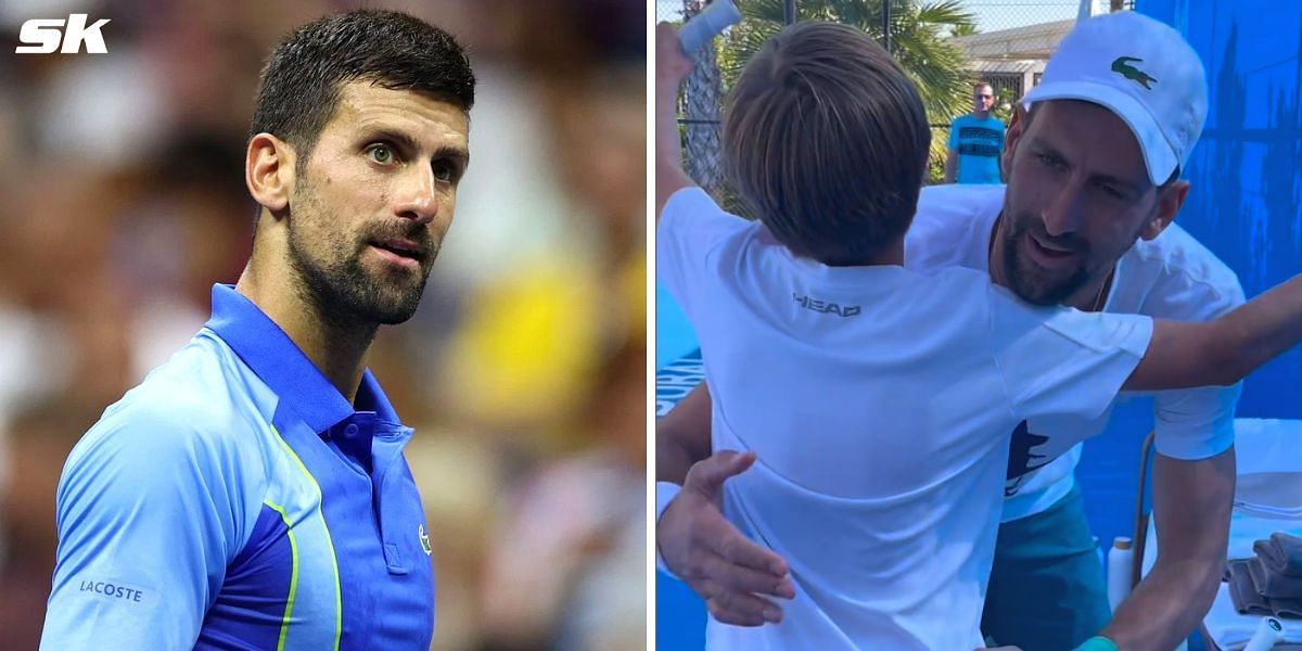 Novak Djokovic with Timur Gordeev (R)