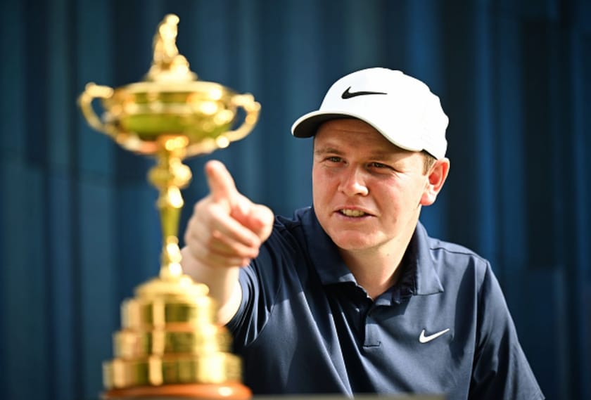 Watch Robert MacIntyre brings the festive cheers by celebrating with