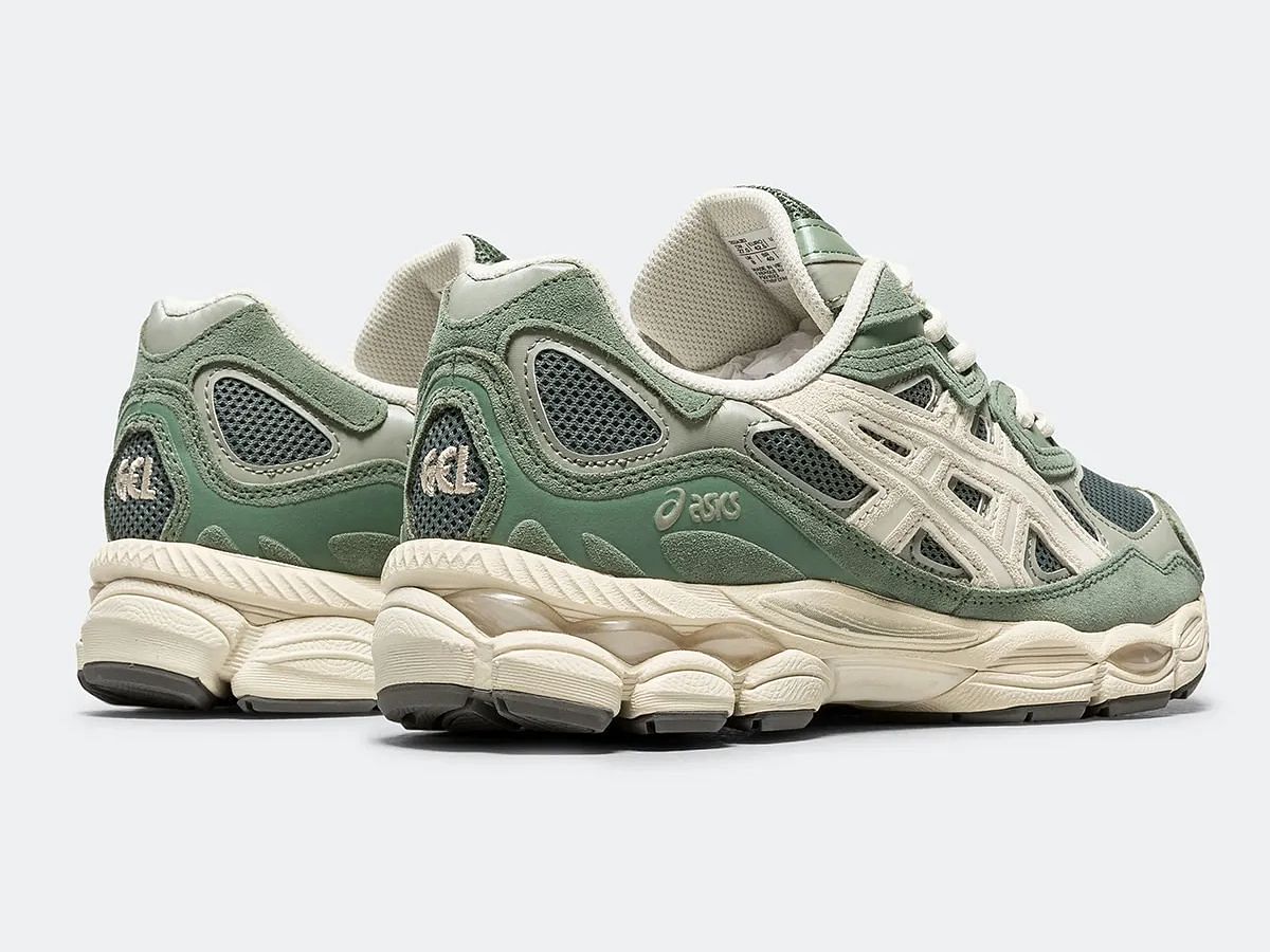 ASICS GEL-NYC &ldquo;Ivy/Smoke Grey&rdquo; sneakers (Image via Sneaker News)