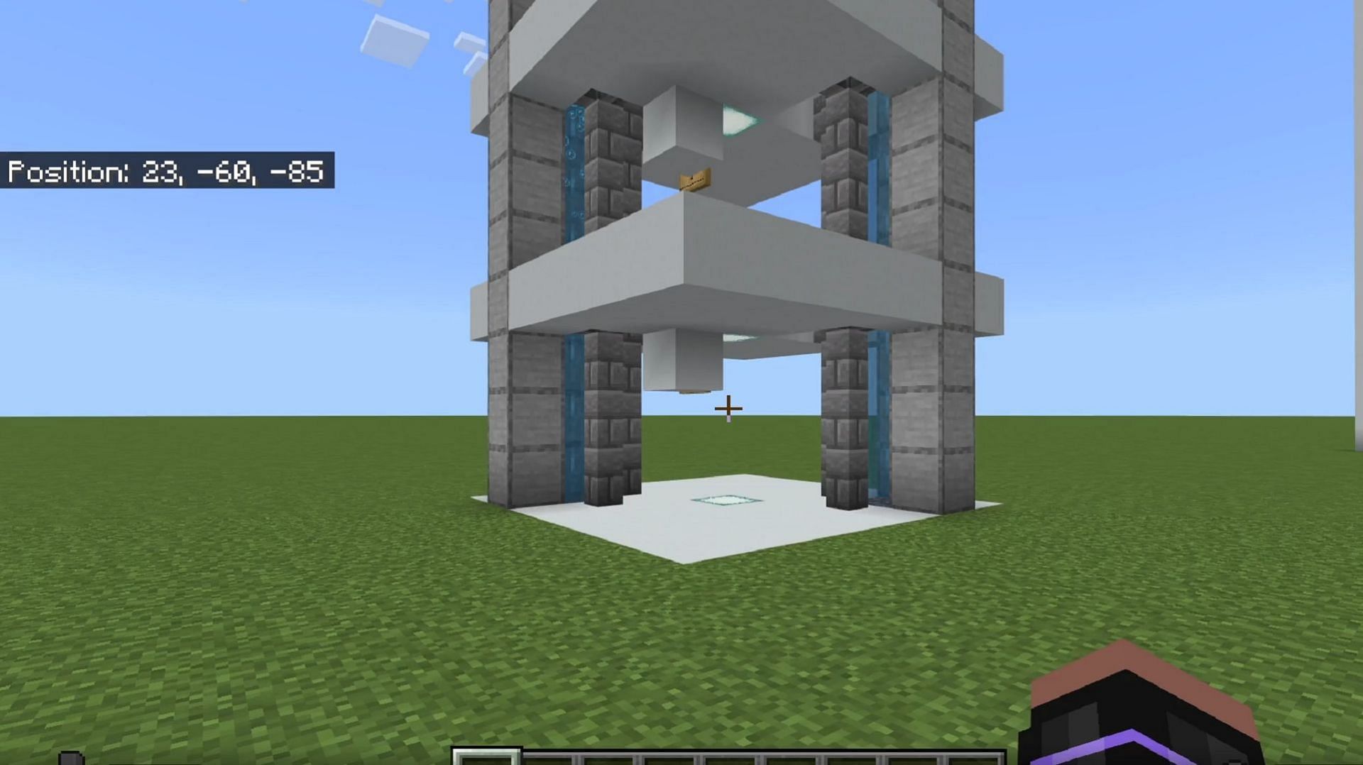 One Minecraft player recently shared their intriguing multi-floor water elevator design (Image via Man_of_Awesome/Reddit)