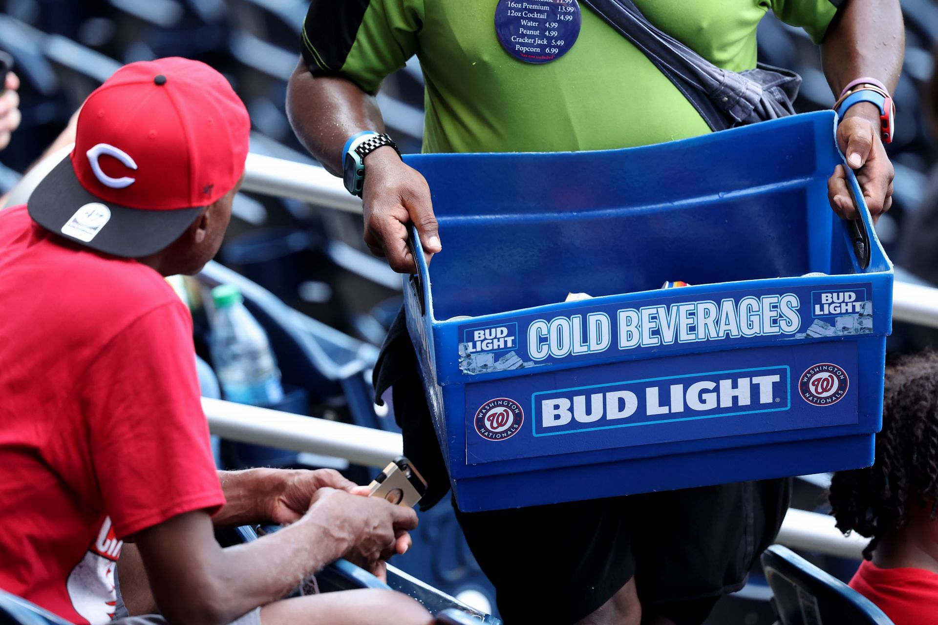 Bud Light ad at Cincinnati Reds vs. Washington Nationals