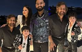 [In Pictures] MS Dhoni and Rishabh Pant pose with Big Boss 16 participant Abdu Rozik in Dubai