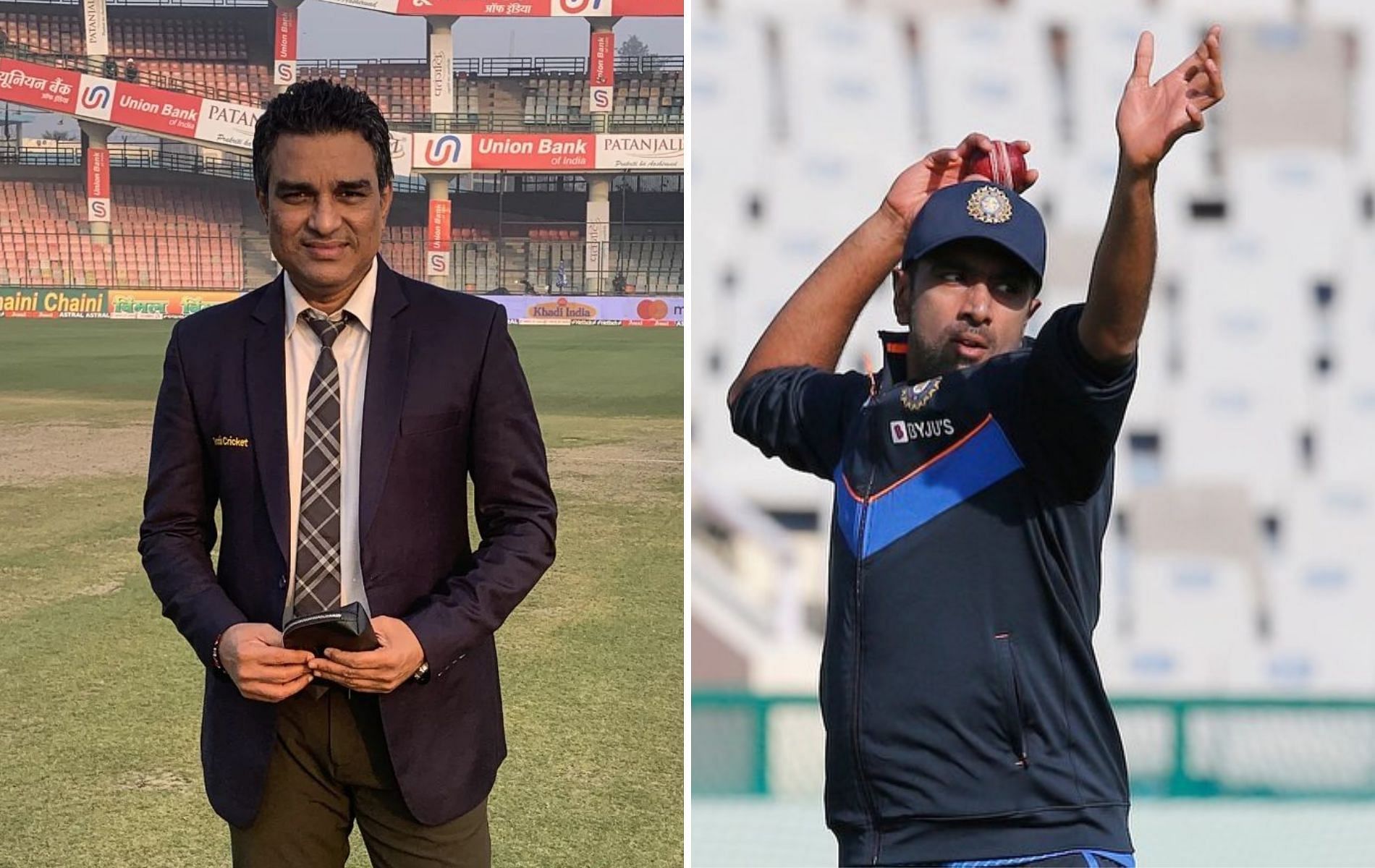 Sanjay Manjrekar (L) and Ravichandran Ashwin (R). (Pics: Instagram)