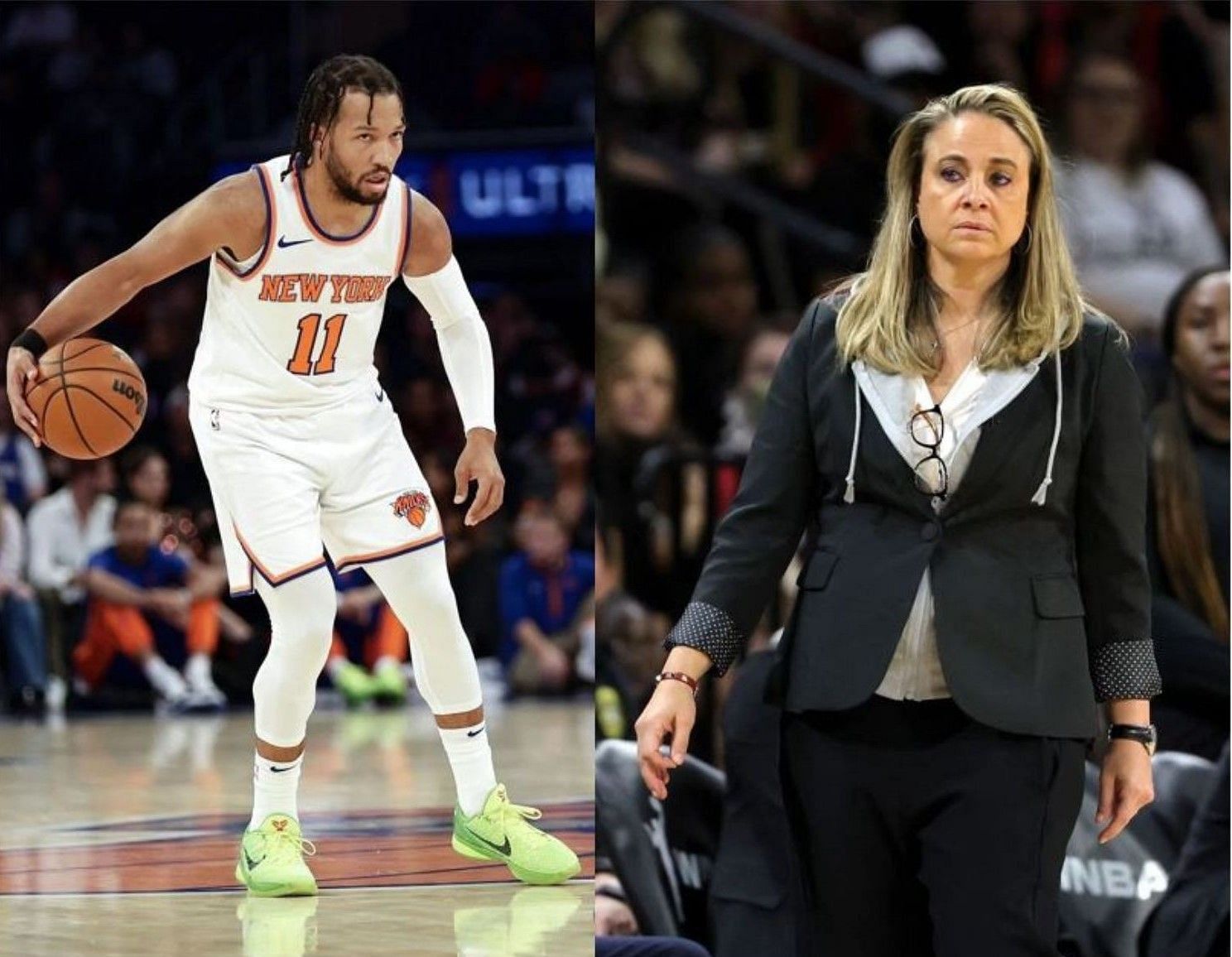 Champion WNBA coach Becky Hammon (R) created buzz after saying New York Knicks