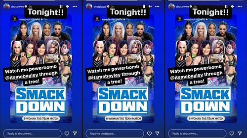 Screengrab of Shotzi's Instagram Story