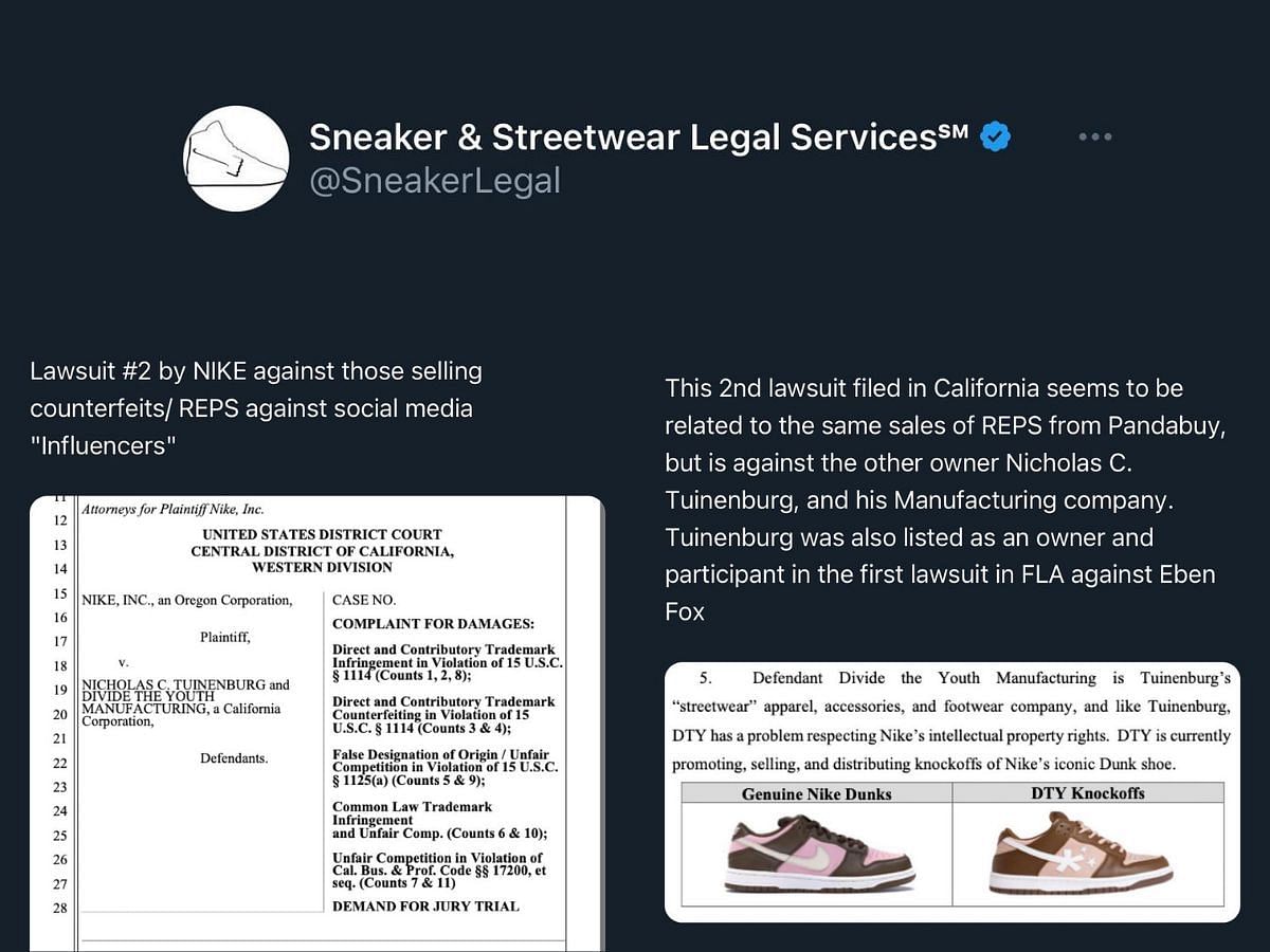 Why is Nike suing social media influencers Cedaz and Nick? (Image via Instagram/@SneakerLegal)