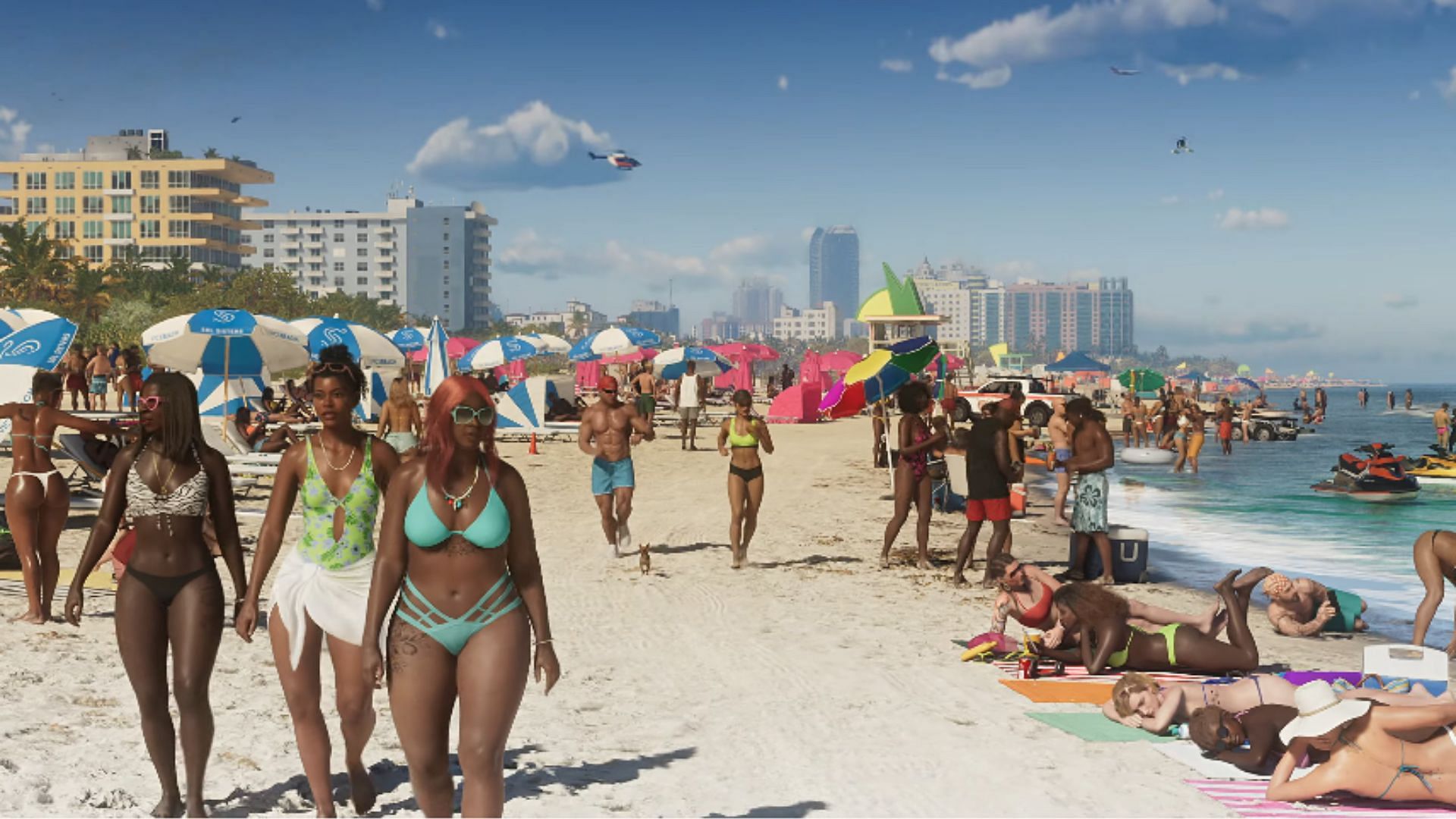 NPC groups at the beach (Image via Rockstar Games)