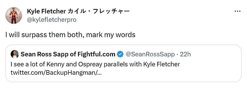 Kyle Fletcher's Twitter post