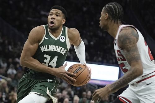 What happened to Giannis Antetokounmpo (left)?