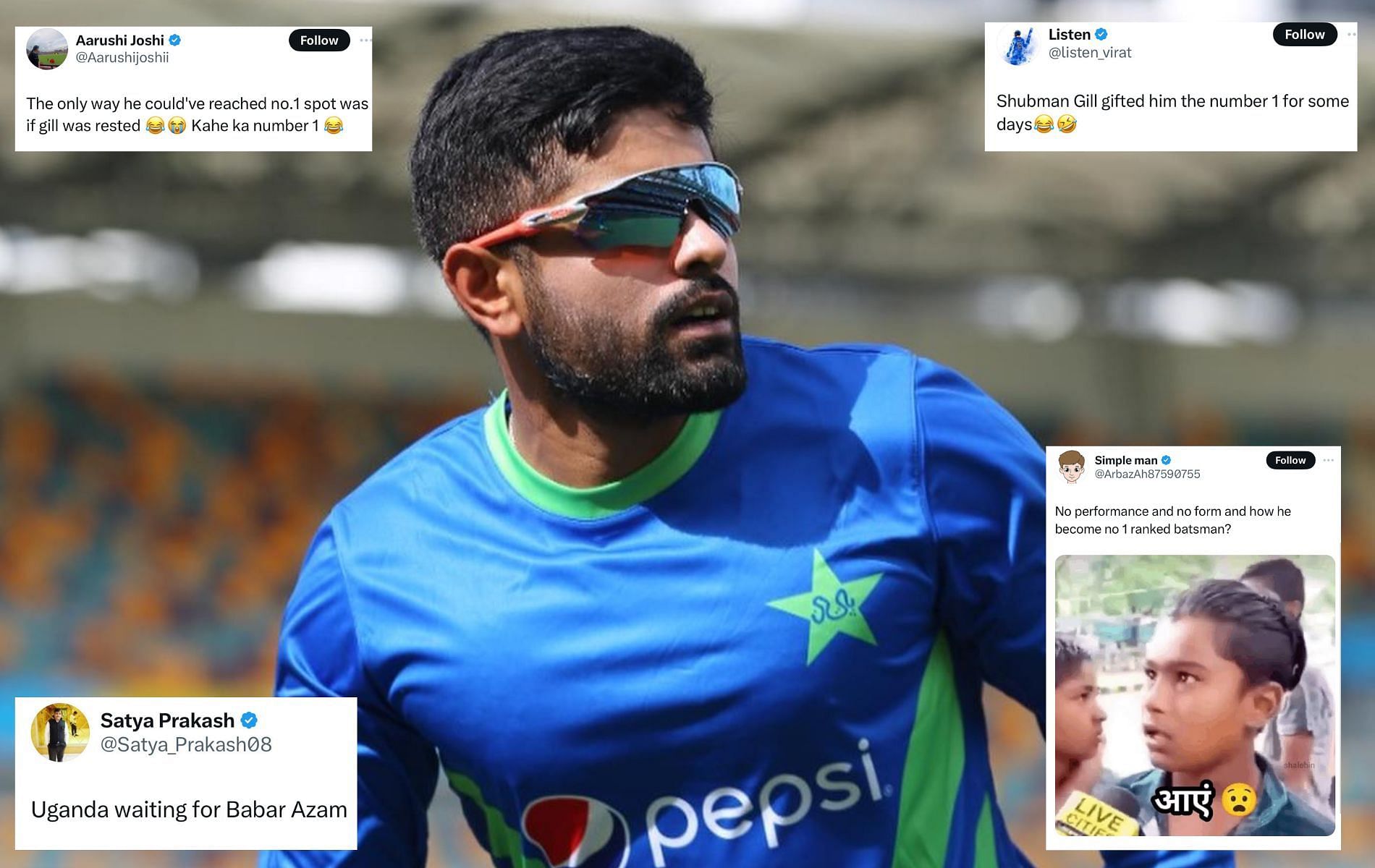 "Chicken Dinner With 0 Kills" - Fans React As Babar Azam Reclaims No. 1 ...