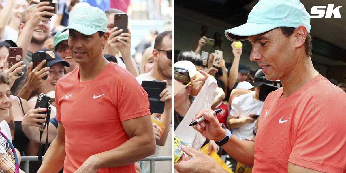 Rafael Nadal visited the Queen Street Mall in Brisbane.