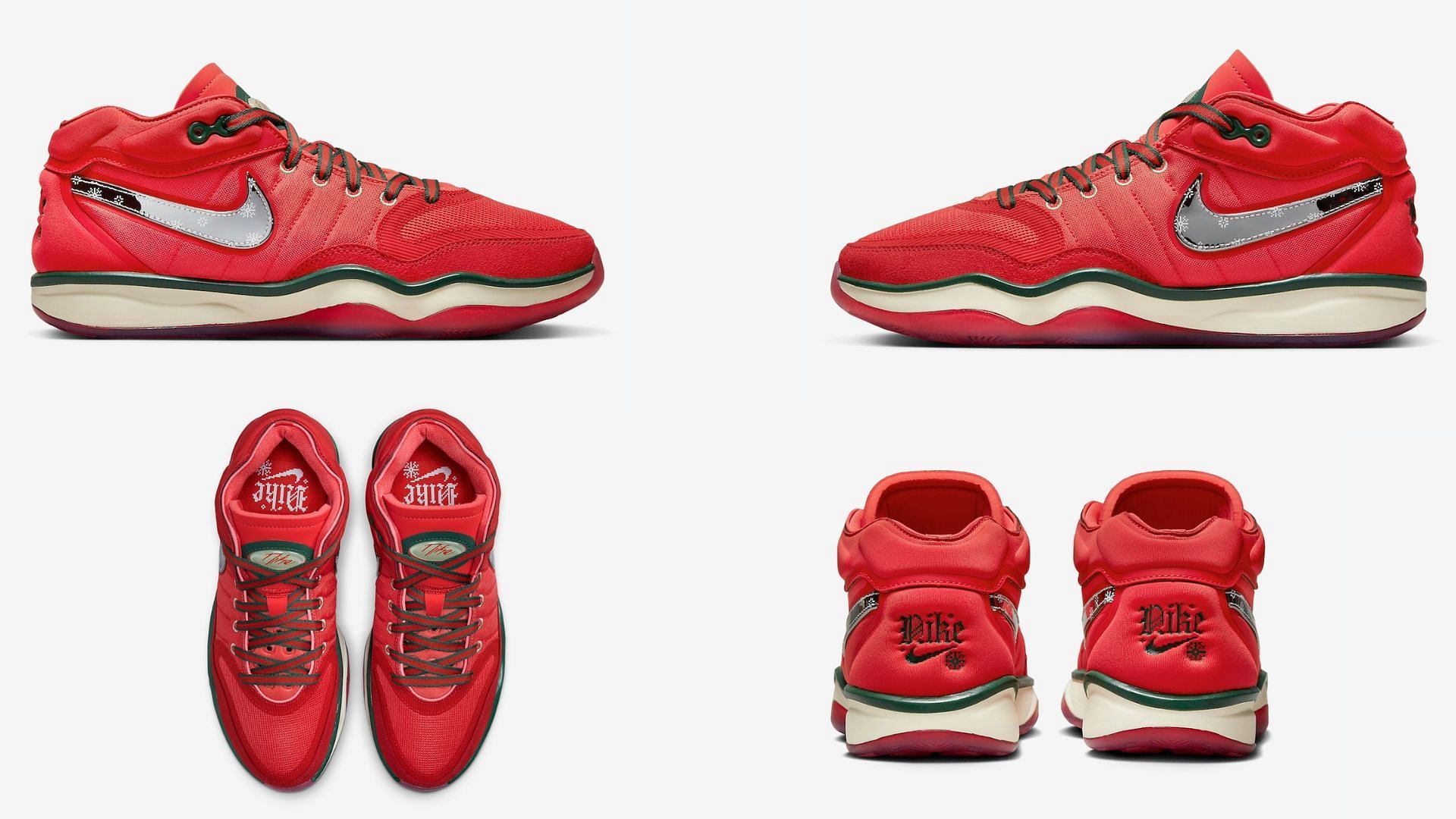 Here&#039;s another look at the upcoming Nike GT Hustle 2 Christmas sneakers (Image via Nike)