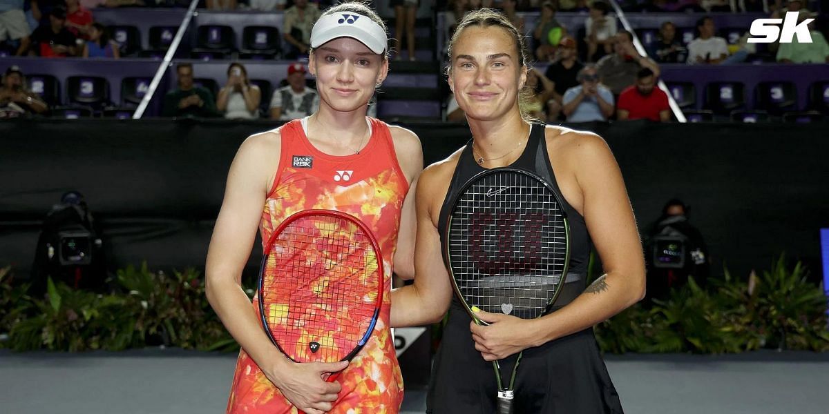 Elena Rybakina (L) and Aryna Sabalenka lead the 2024 Brisbane International field.