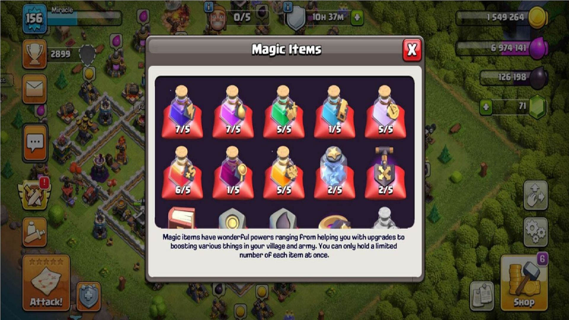 Sell Magic Items for Gems (Image via Supercell)