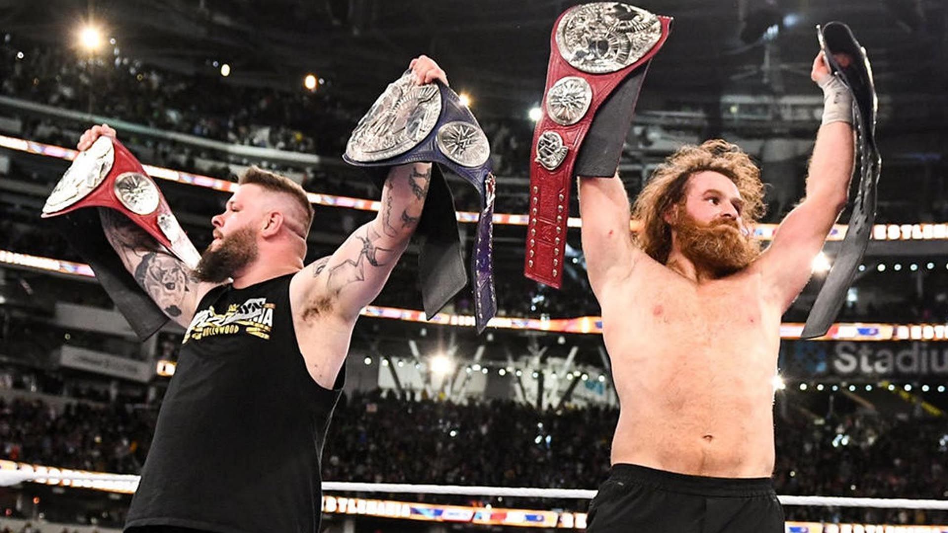 Sami Zayn and Kevin Owens took the Unified tag titles from the Usos at WrestleMania 39