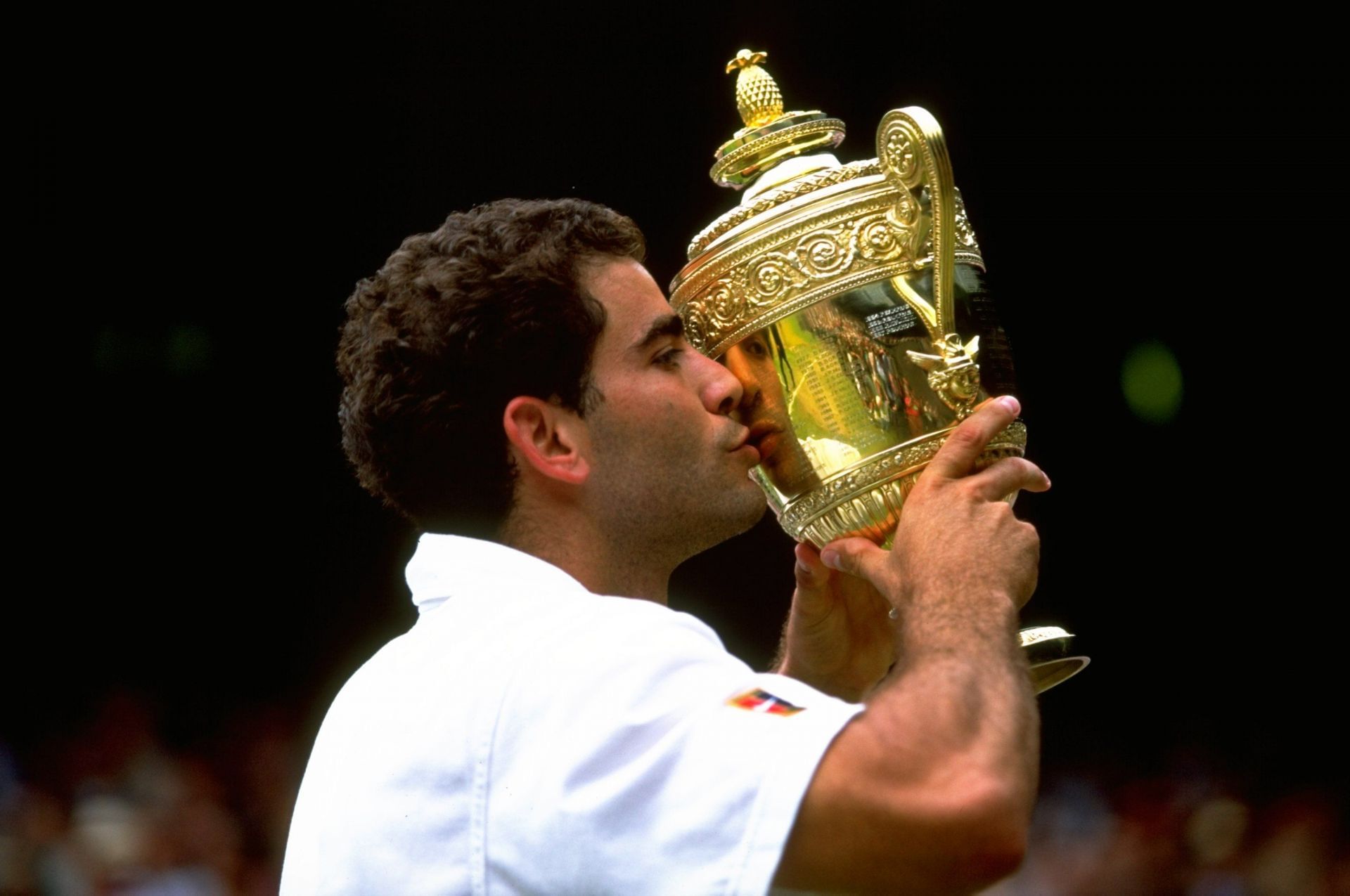 Pete Sampras with the Wimbledon trophy