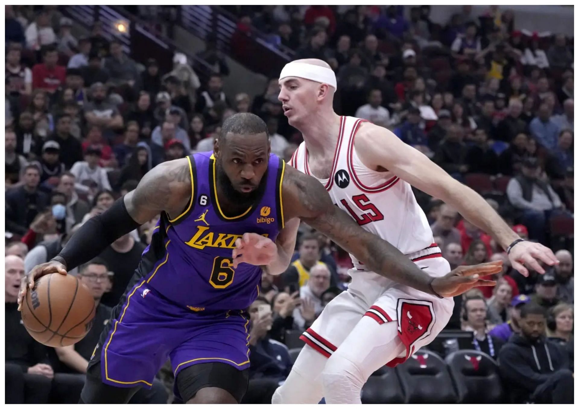 LeBron James and the Lakers will look to snap a two-game losing skid when they face Alex Caruso and the Bulls on Wednesday, December 20 (AP Photo/Charles Rex Arbogast)