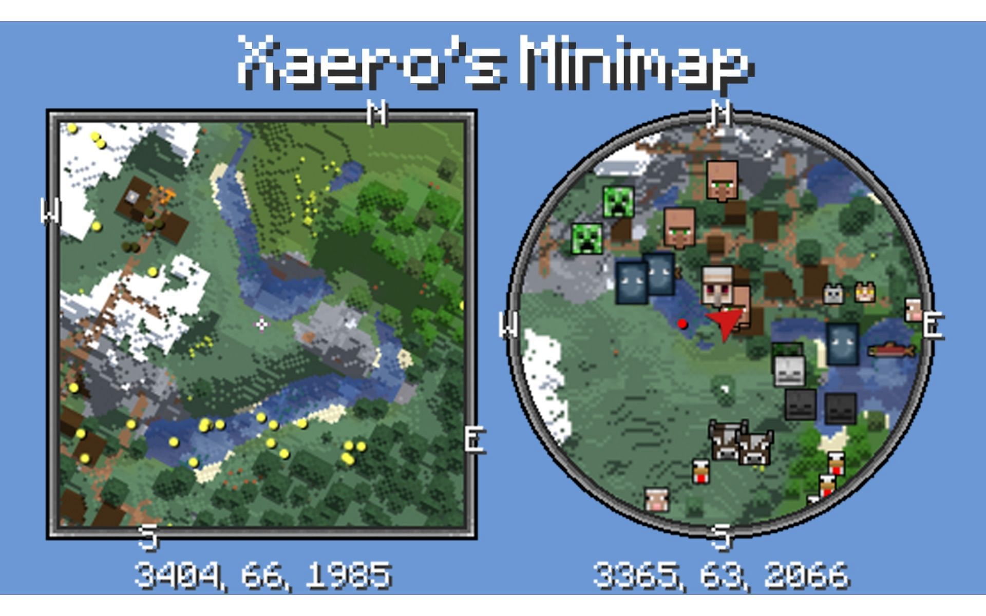 Игроки могут использовать мод Xaero Minimap, чтобы сделать свою карту более удобной для чтения (Изображение взято с сайта CurseForge)
