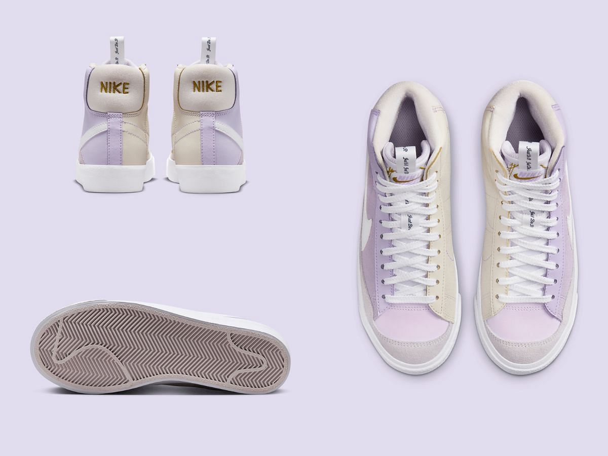 Features of Nike Blazer Mid &ldquo;Just Do It&rdquo; sneakers (Image via Sneaker News)