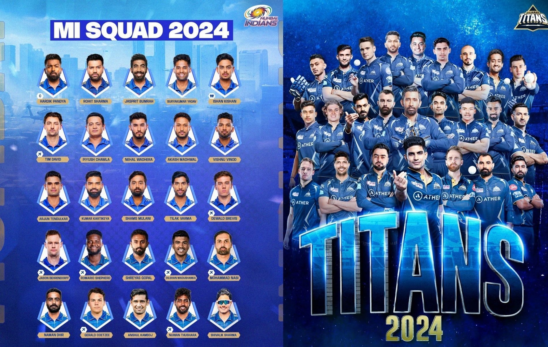 GT or MI which team has the better IPL 2024 squad?