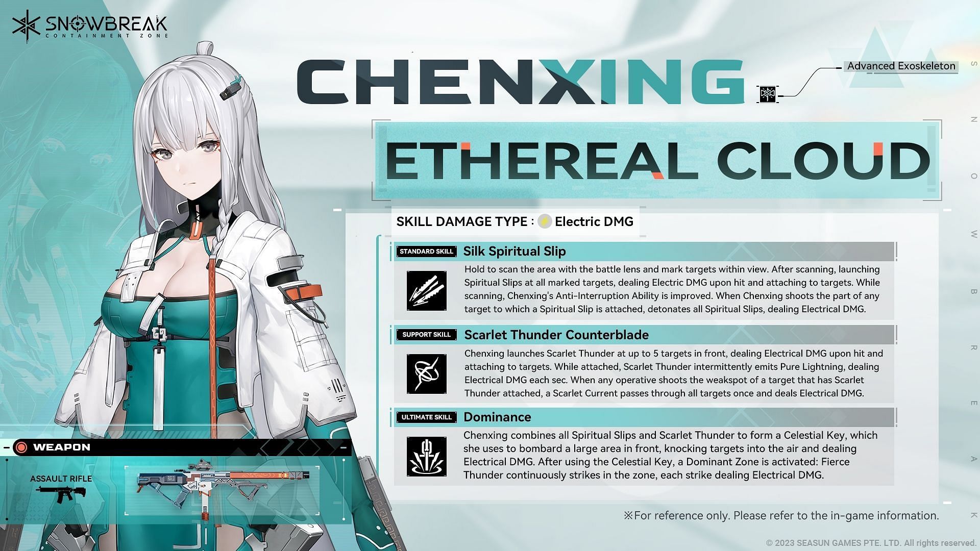 Chenxing Ethereal Cloud in Snowbreak Containment Zone. (Image via Seasun Games)
