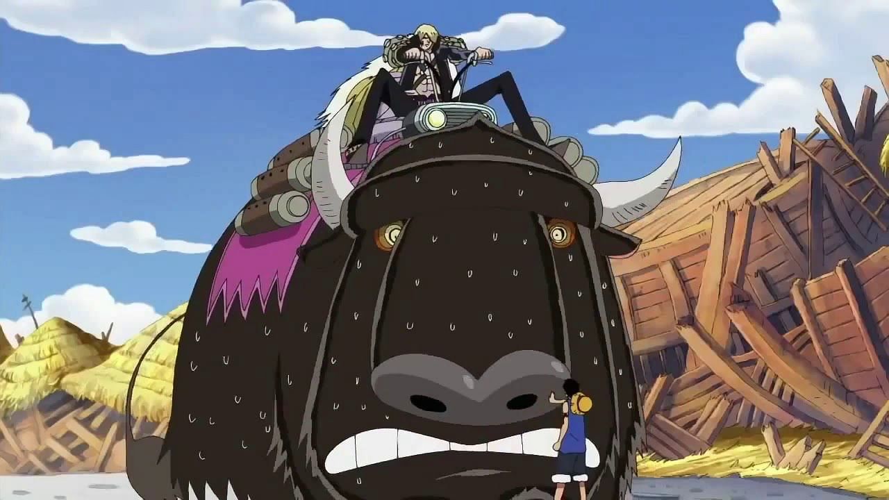 Luffy using his Conqueror&#039;s Haki on Motobaro as seen in the One Piece anime (Image via Toei Animation)
