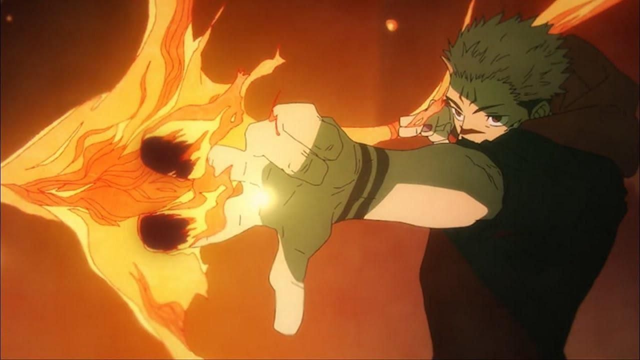 Sukuna using the Fire Arrow in Jujutsu Kaisen season 2 (image via MAPPA)