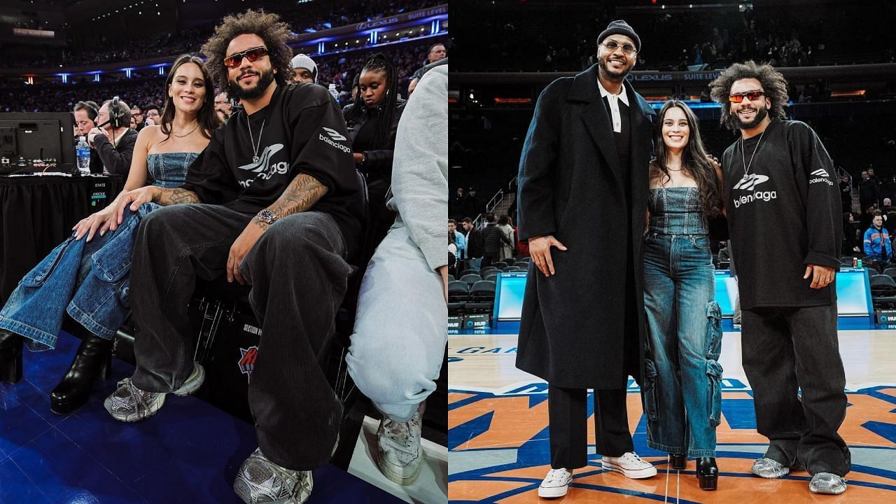 Marcelo showed up at the Knicks-Rockets game (images via Instagram @marcelotwelve)