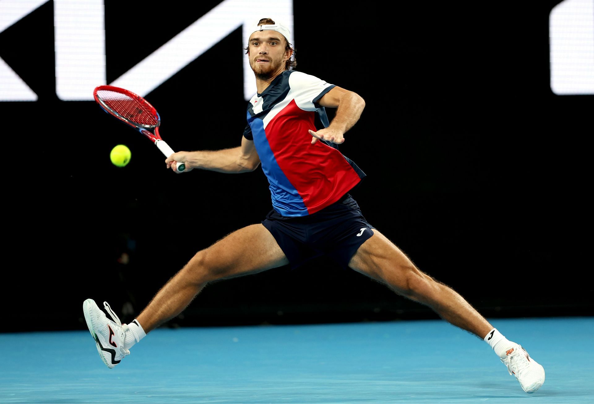 Tomas Machac during his round two singles match against Frances Tiafoe at the 2024 Australian Open - Getty Images