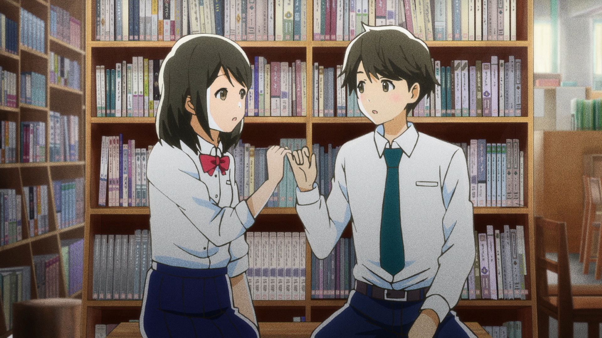 A still from Tsuki ga Kirei showcasing the protagonists (Image via Feel)