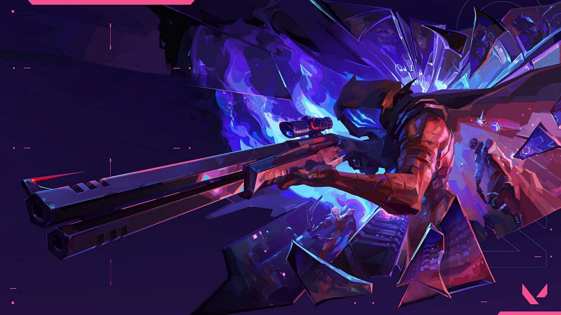Episode 8 Act 1 key art depicting the Outlaw sniper rifle (Image via Riot Games)