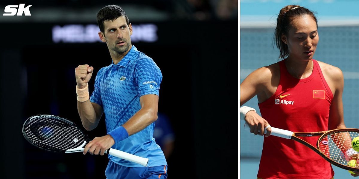 Novak Djokovic and Zheng Qinwen