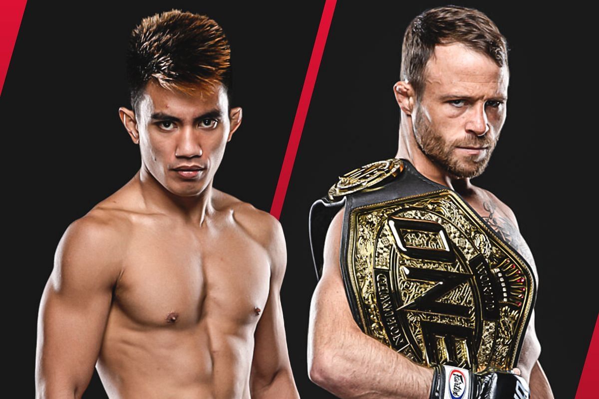 Joshua Pacio (L) is slated for a title rematch against reigning ONE strawweight MMA world champion Jarred Brooks (R) in March in Qatar. -- Photo by ONE Championship