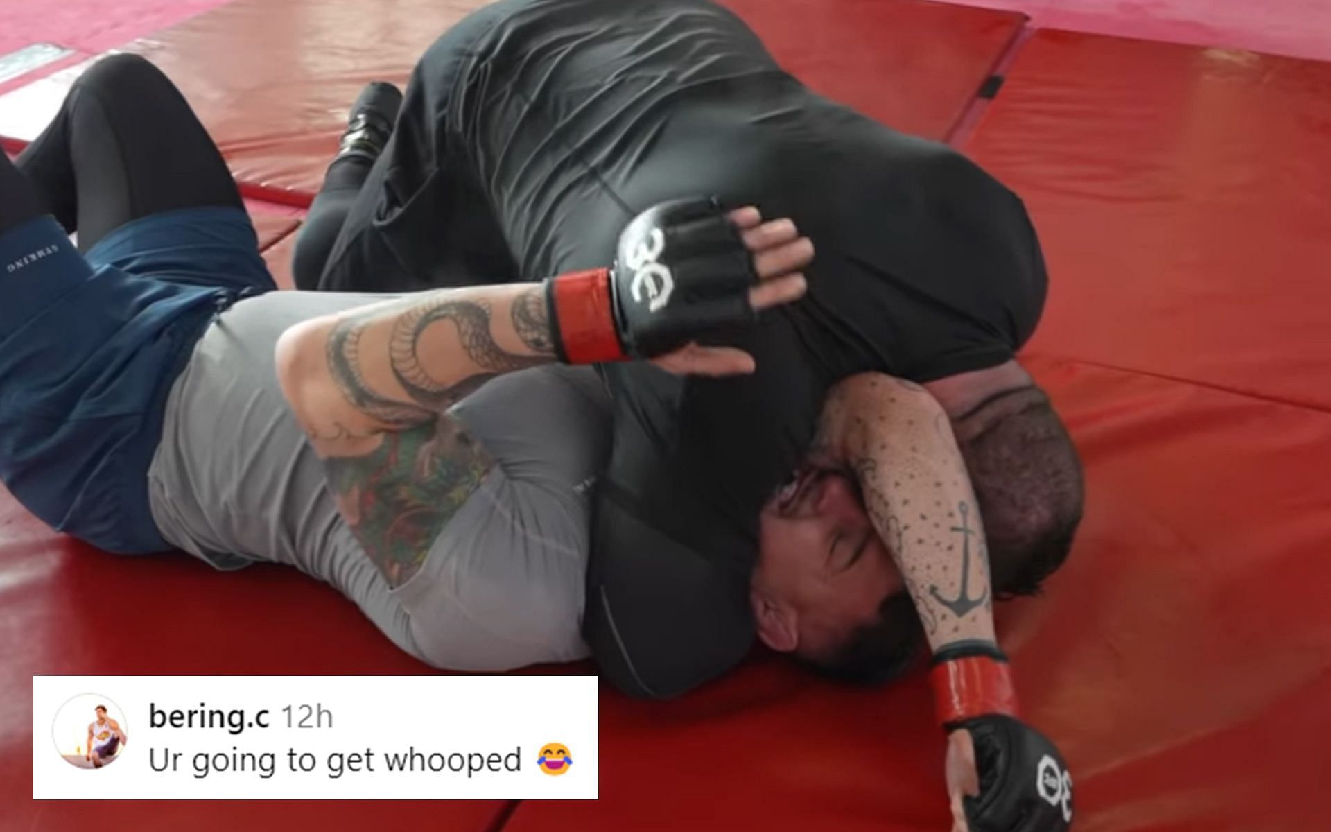 Strongman Eddie Hall displayed a respectable skillset while training with Tom Aspinall [Image Courtesy: @eddiehallwsm Instagram]