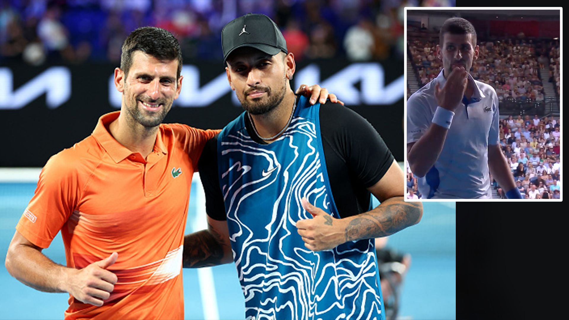 Novak Djokovic with Nick Kyrgios 