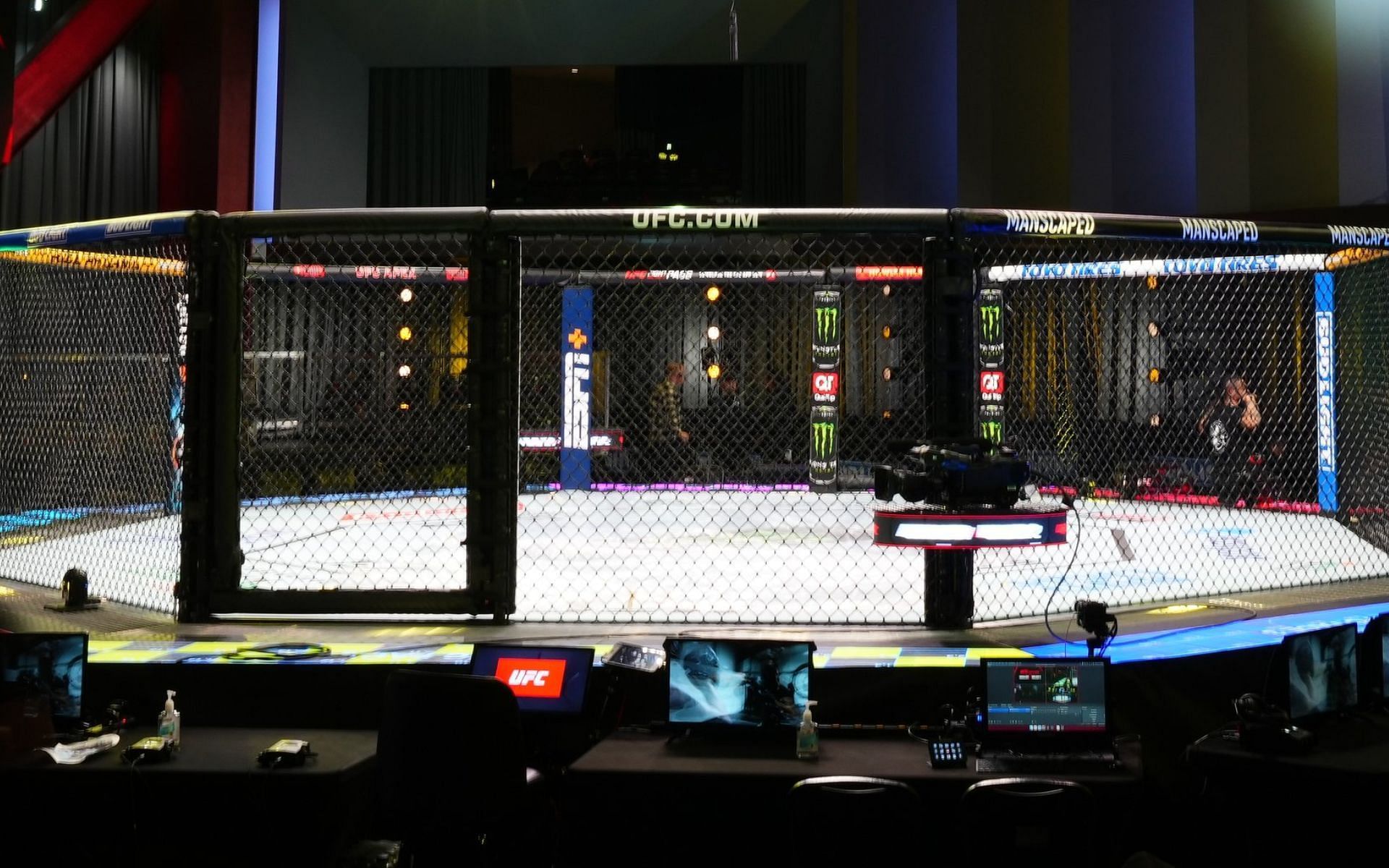 A former two-time UFC [Octagon pictured] clarifies retirement rumors [Image courtesy: @UFC_AUSNZ - X]