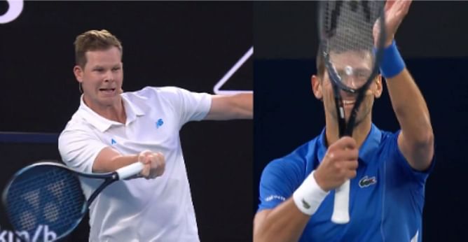 [Watch] Steve Smith stuns Novak Djokovic with his return of serve in charity match ahead of 2024 Australian Open