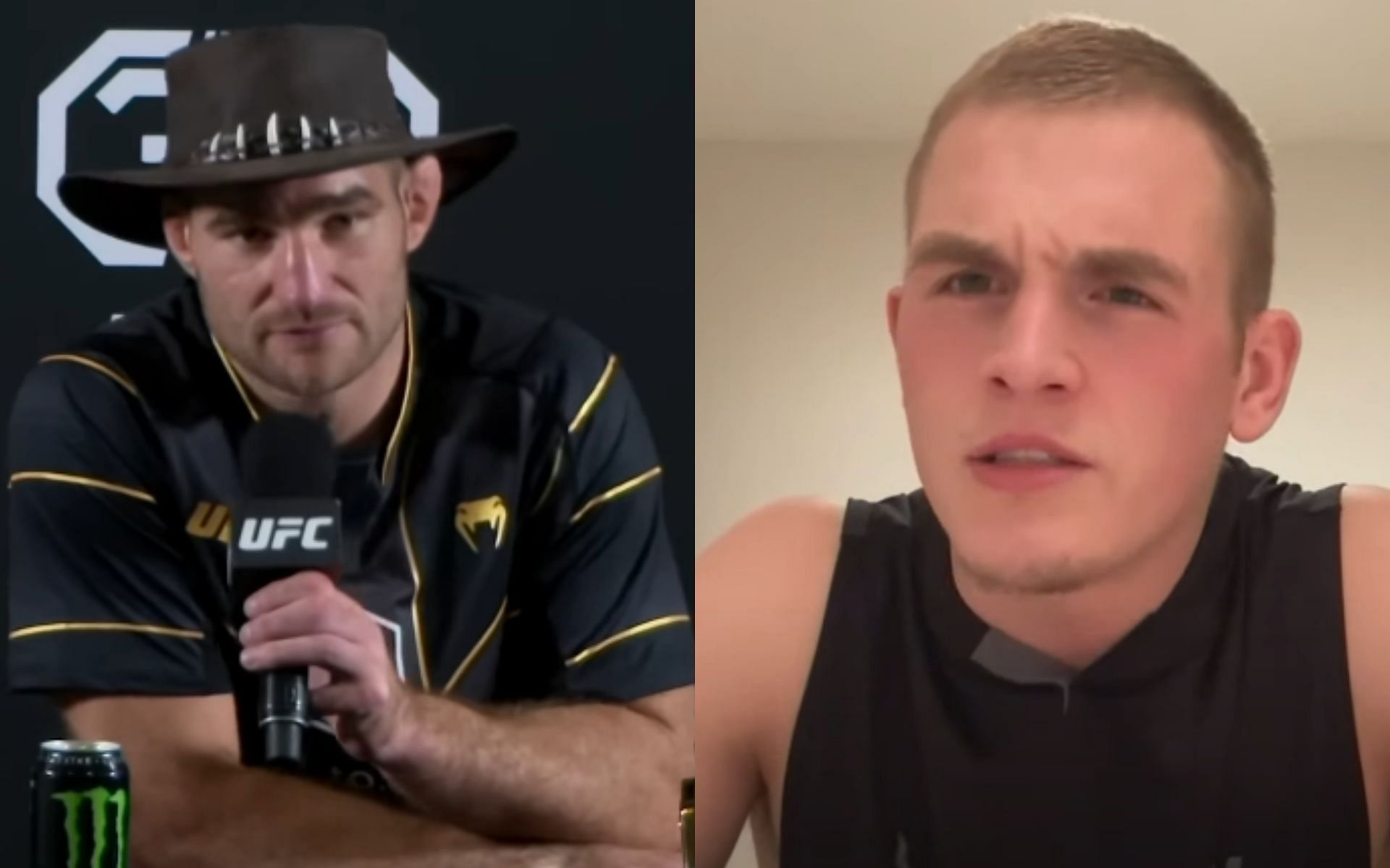 Ian Garry [Right] said he wants to move up to 185-pounds and fight Sean Strickland [Right] [Image courtesy: UFC and MMAFightingonSBN - YouTube]
