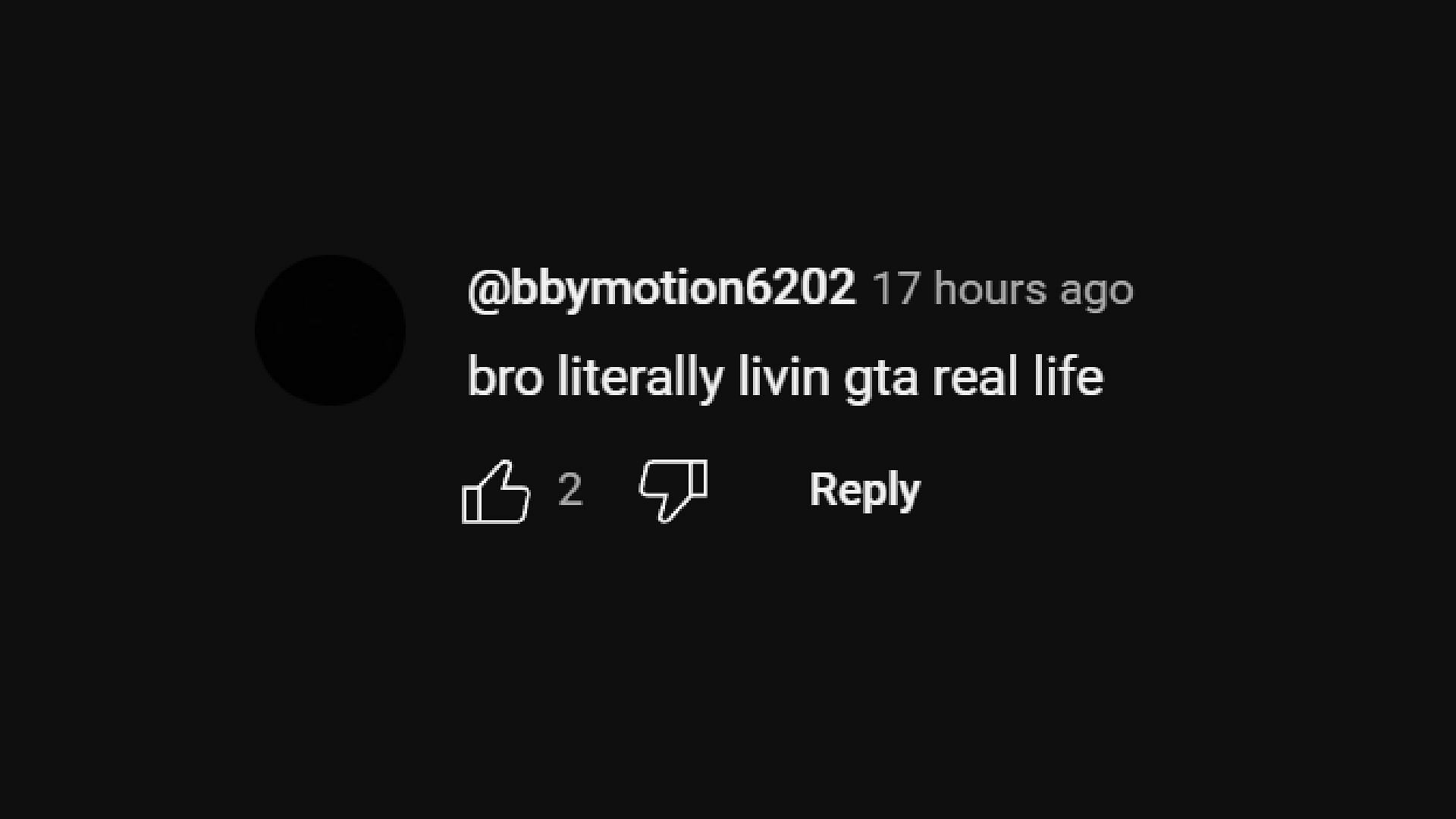 Fans state that the streamer is living the GTA experience in real life. (Image via Legend/YouTube)