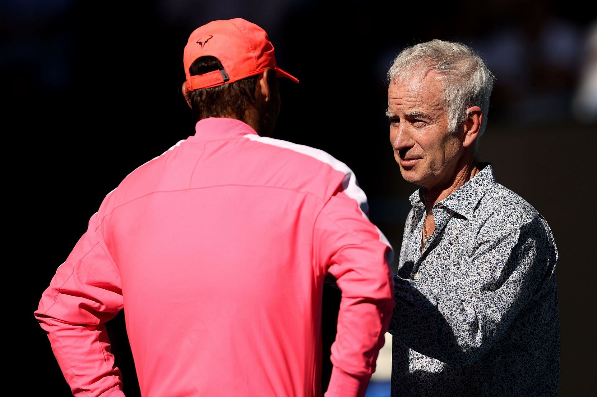 The Spaniard speaks with John McEnroe at the 2020 Australian Open - Getty Images